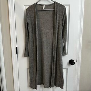 Emerald Long Sleeve Hooded Duster Cardigan olive green Size small